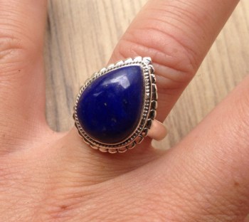 Zilveren ring gezet met Lapis Lazuli ring maat 18 mm